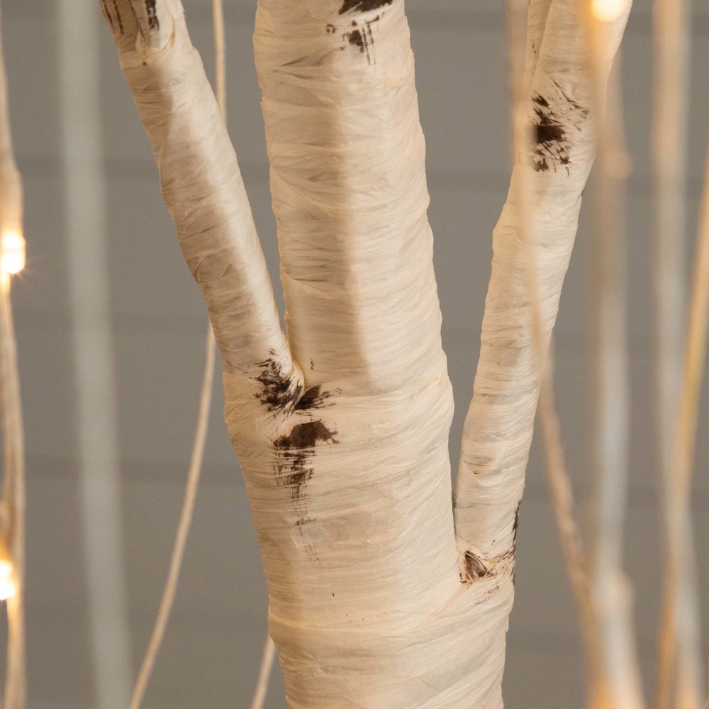 6ft. Pre-Lit Artificial White Weeping Willow Tree with 160 Warm White LED Lights. Picture 10