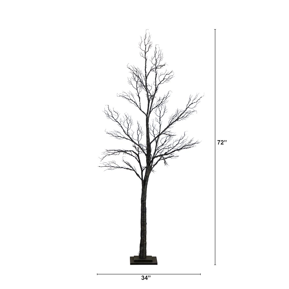 6ft. Pre-Lit Halloween Minimalist Twig Artificial Fall Tree. Picture 1