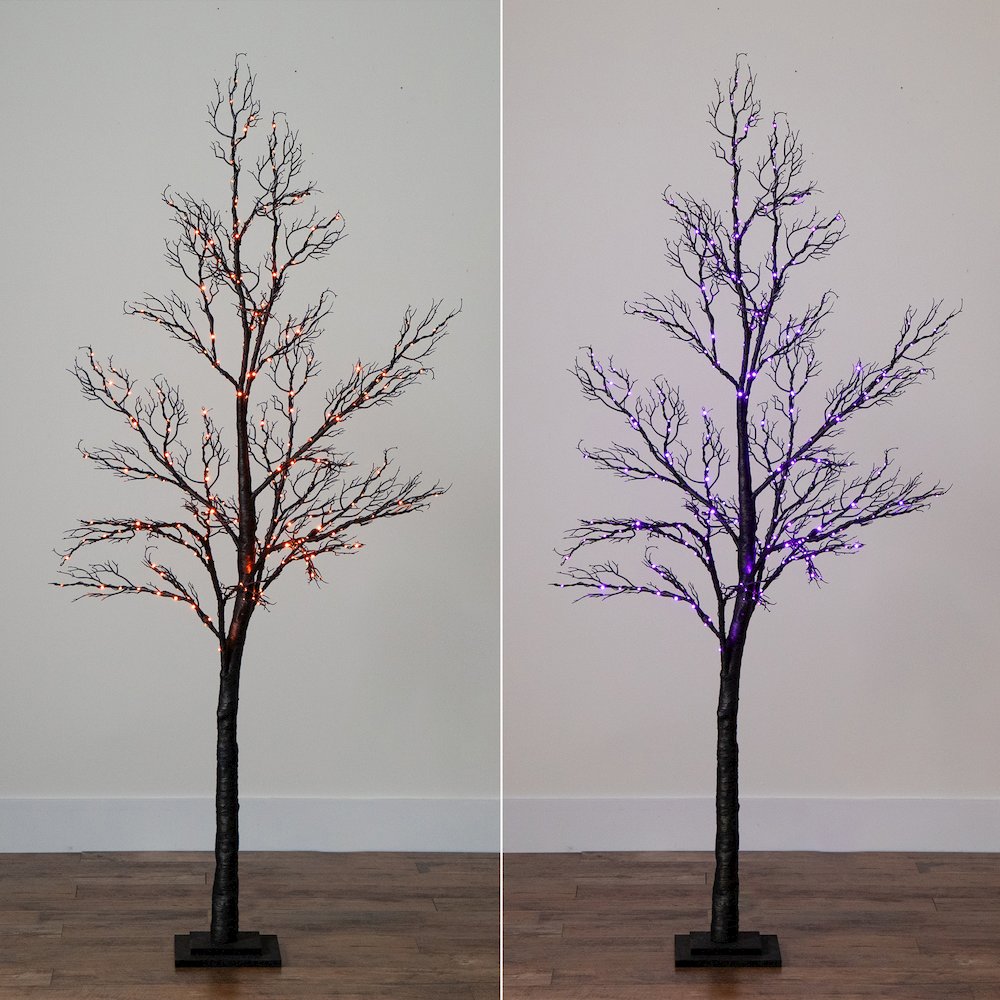 6ft. Pre-Lit Halloween Minimalist Twig Artificial Fall Tree. Picture 4