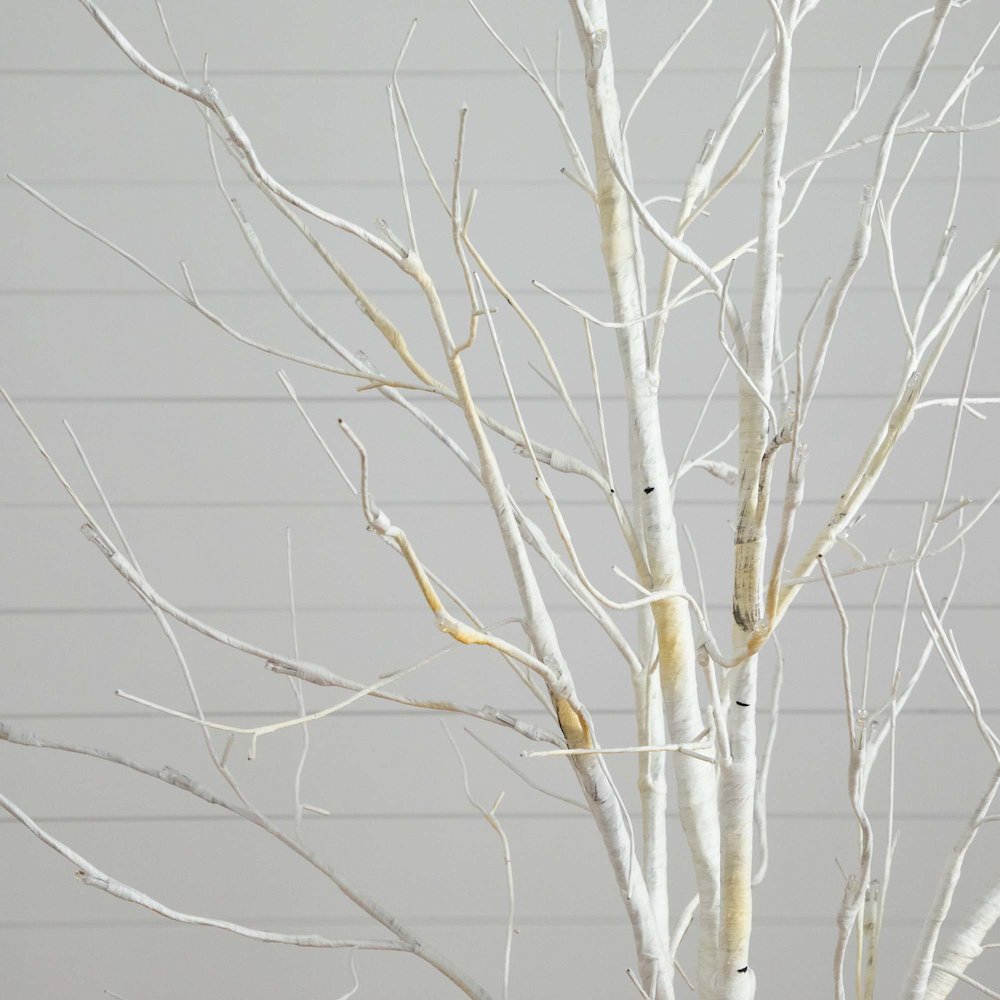 6ft. Pre-Lit Artificial White Birch Tree with 90 White LED Lights. Picture 2