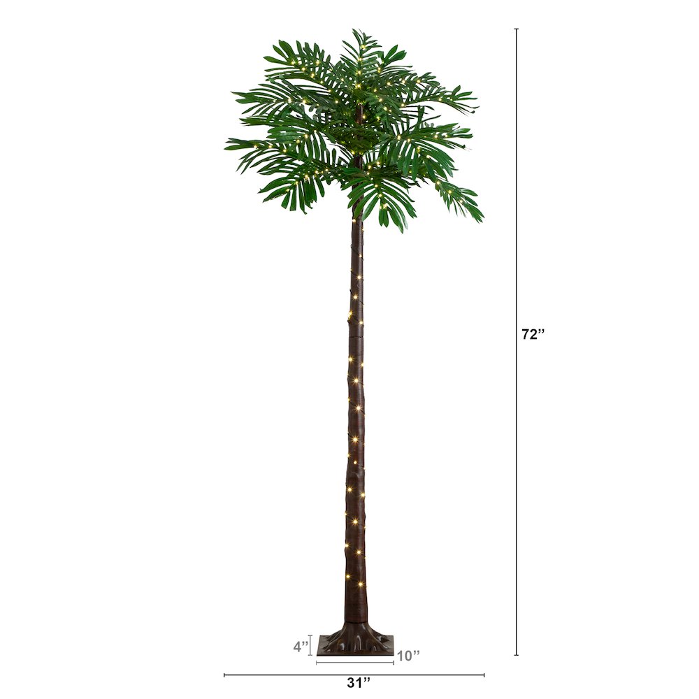 6ft. UV Resistant Lighted Artificial Palm Tree. Picture 9