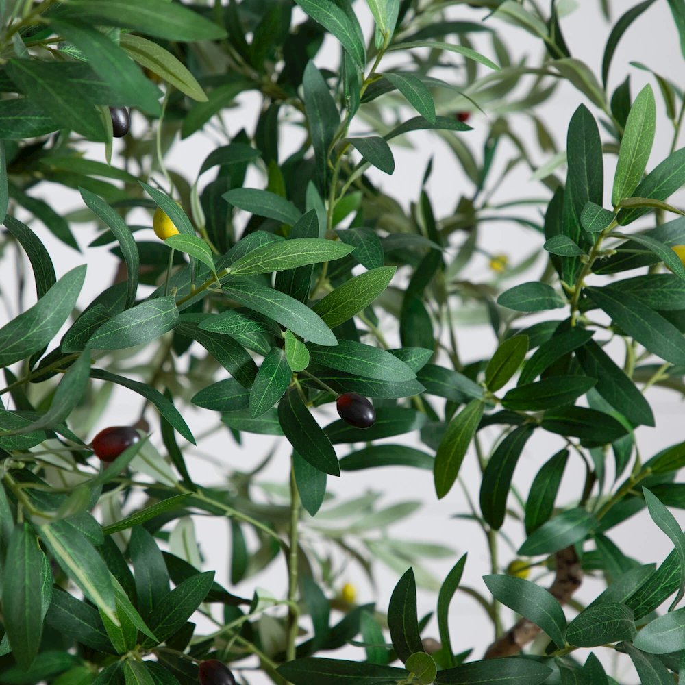 8ft. Artificial Grand Olive Tree in White Decorative Planter. Picture 3