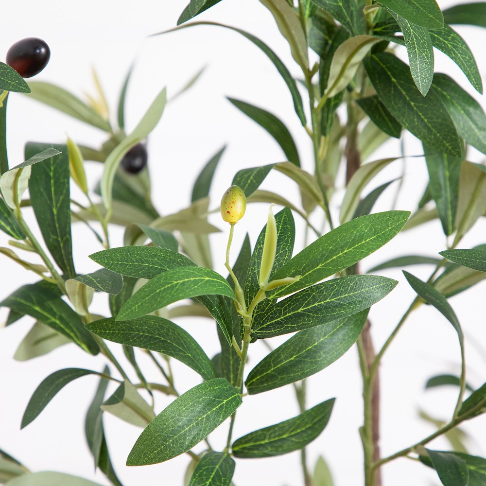 5ft. Artificial Minimalist Olive Tree in White Decorative Planter. Picture 3