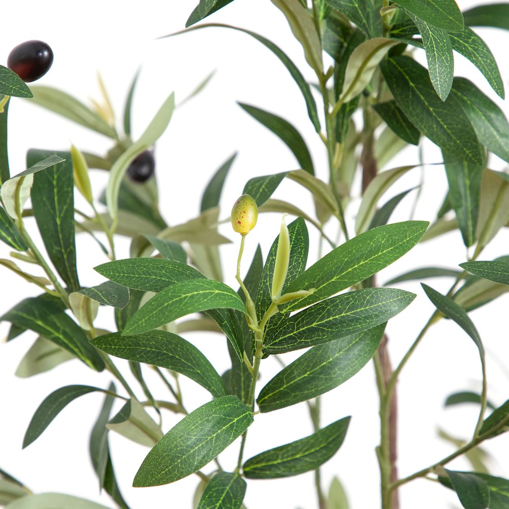 5ft. Artificial Minimalist Olive Tree in White Decorative Planter. Picture 4