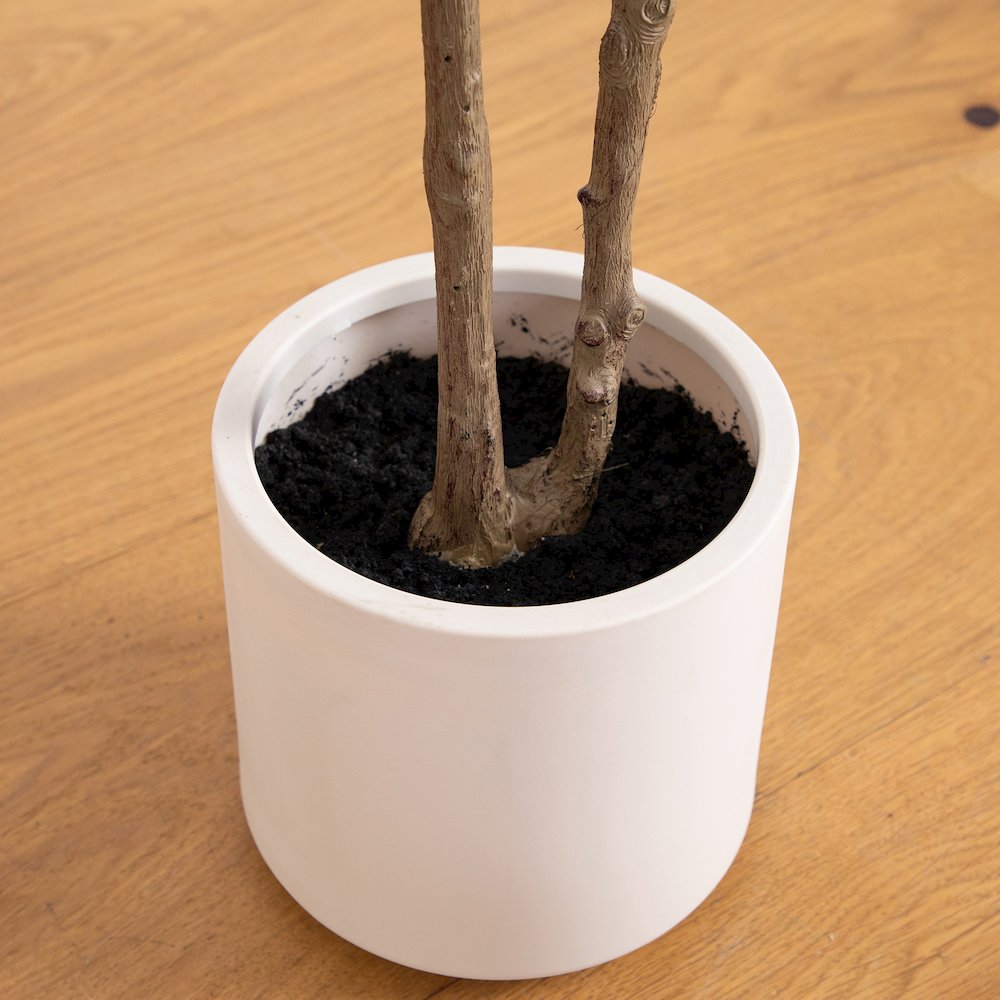 5ft. Artificial Minimalist Olive Tree in White Decorative Planter. Picture 8