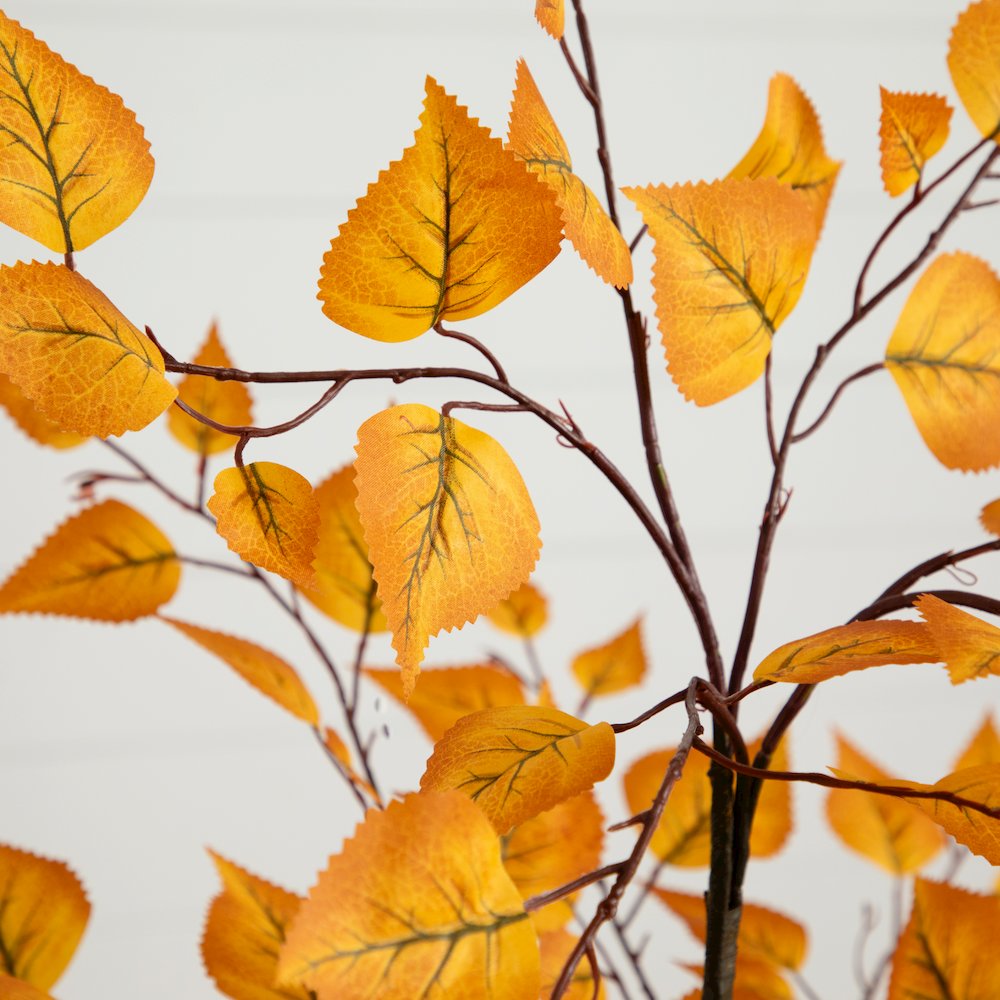 4ft. Autumn Birch Artificial Fall Tree in White Decorative Planter. Picture 3
