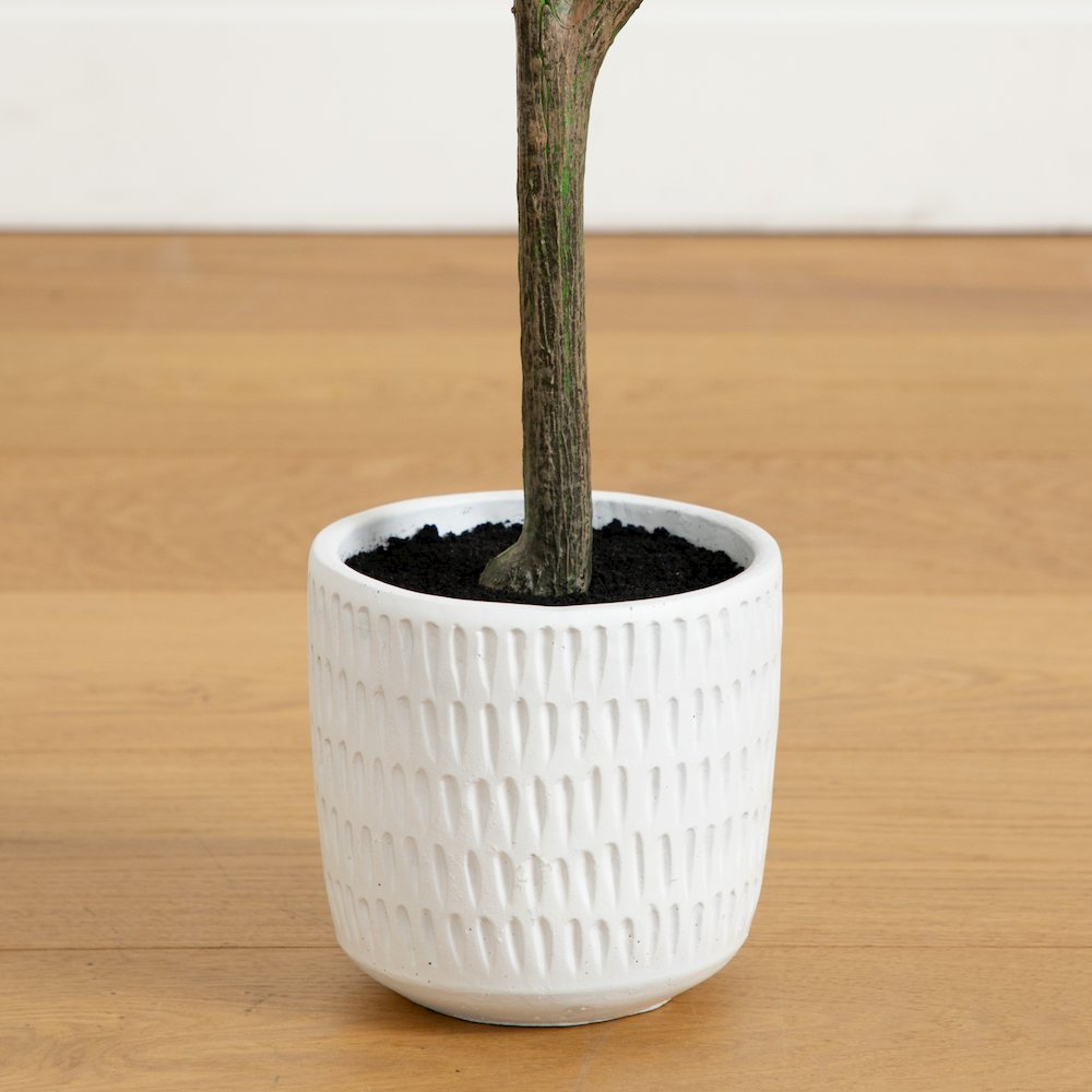 4ft. Autumn Birch Artificial Fall Tree in White Decorative Planter. Picture 5
