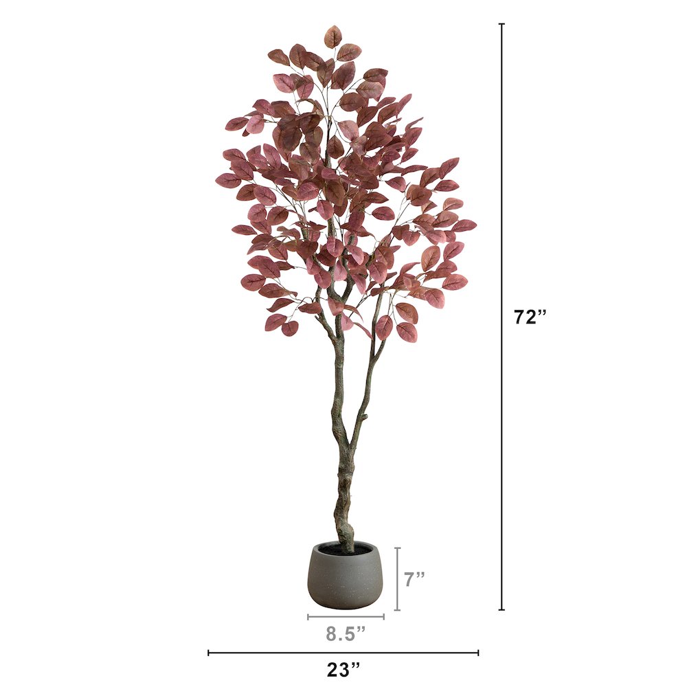 6ft. Artificial Autumn Dogwood Fall Tree in Decorative Planter. Picture 2