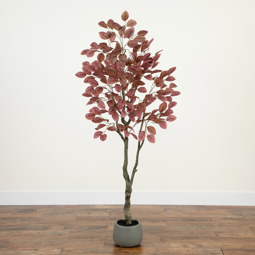 6ft. Artificial Autumn Dogwood Fall Tree in Decorative Planter. Picture 7