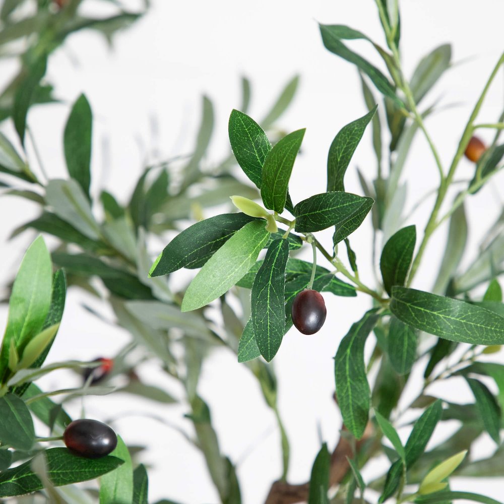 6ft. Artificial Grand Olive Tree in White Decorative Planter. Picture 2