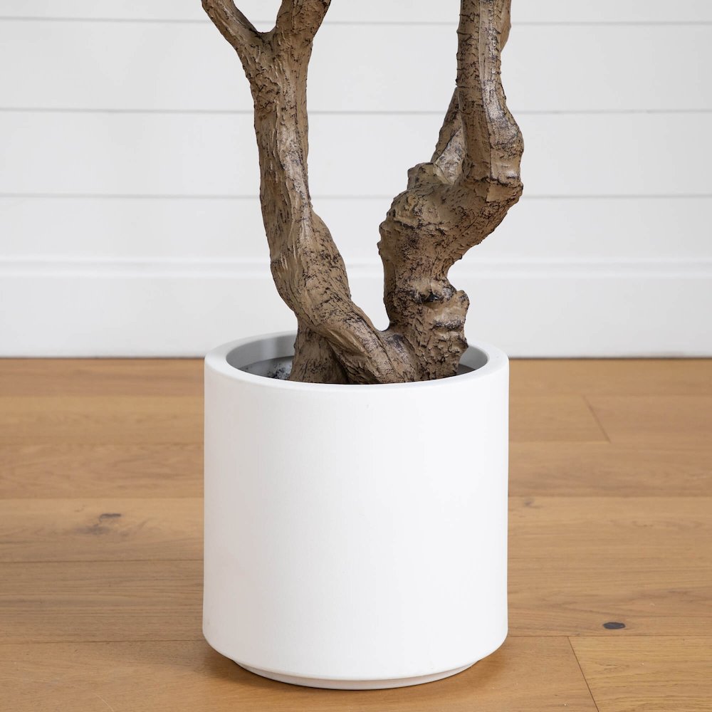 6ft. Artificial Grand Olive Tree in White Decorative Planter. Picture 4