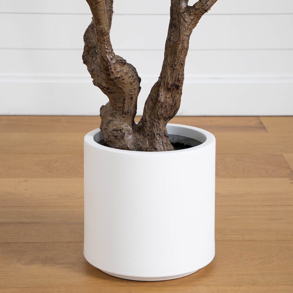 6ft. Artificial Grand Fiddle Leaf Tree in White Decorative Planter. Picture 4