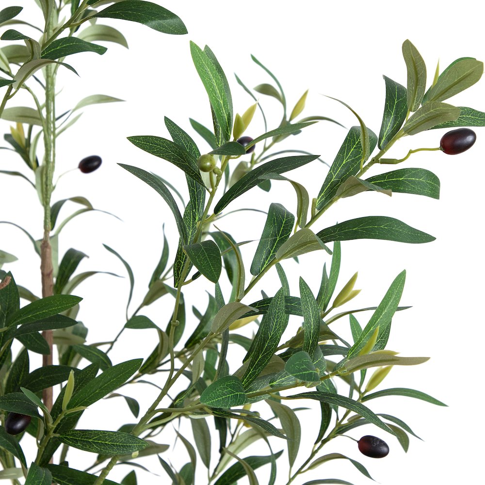 6ft. Artificial Minimalist Olive Tree in White Decorative Planter. Picture 3