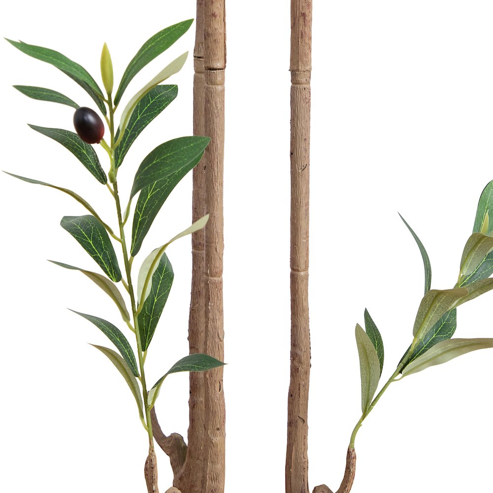 6ft. Artificial Minimalist Olive Tree in White Decorative Planter. Picture 5