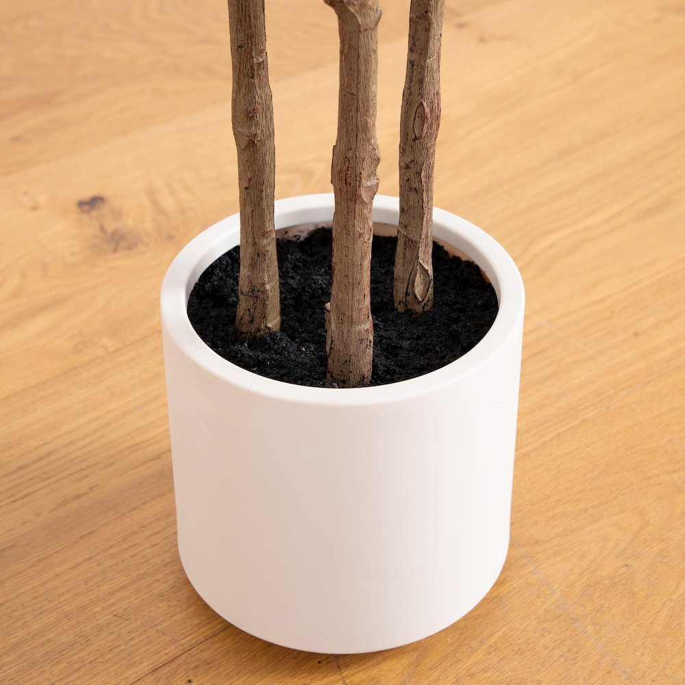 6ft. Artificial Minimalist Olive Tree in White Decorative Planter. Picture 7