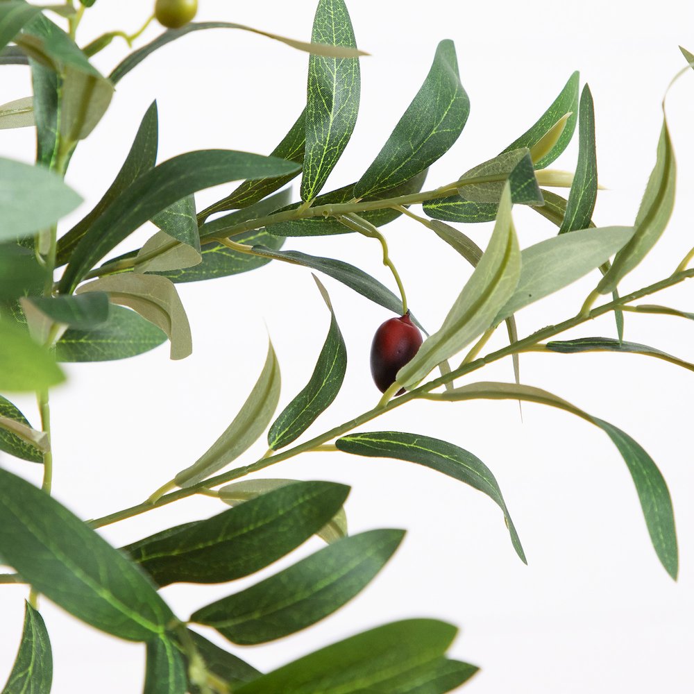 7ft. Artificial Minimalist Olive Tree in White Decorative Planter. Picture 3