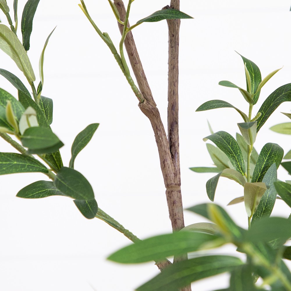 7ft. Artificial Minimalist Olive Tree in White Decorative Planter. Picture 4