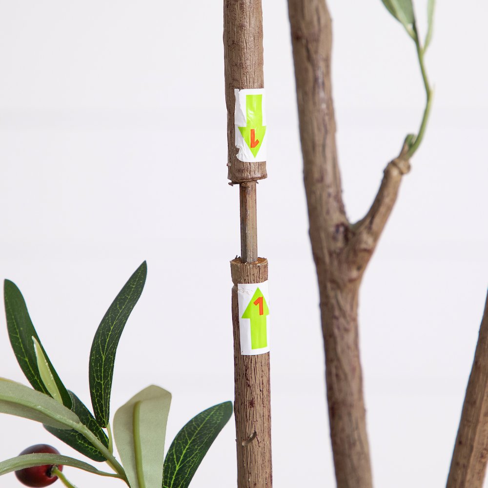 7ft. Artificial Minimalist Olive Tree in White Decorative Planter. Picture 5