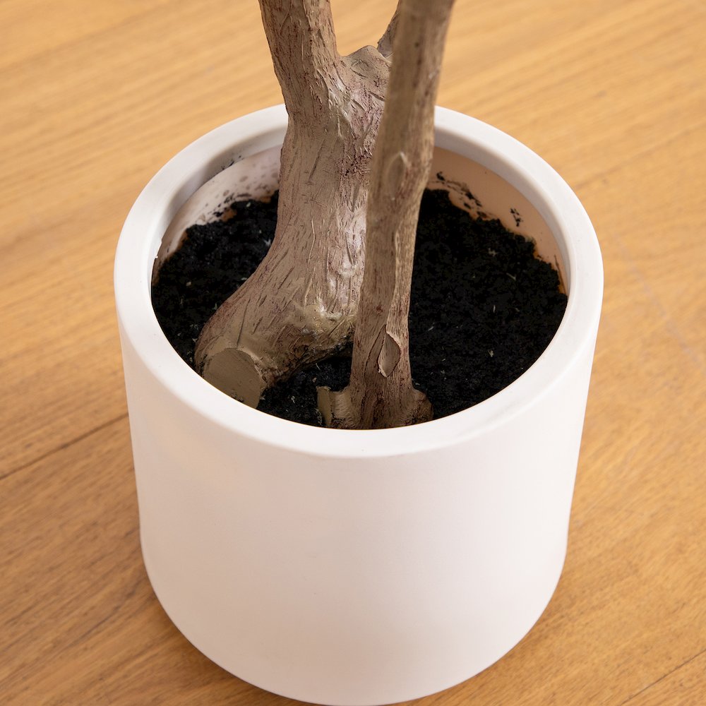 7ft. Artificial Minimalist Olive Tree in White Decorative Planter. Picture 6