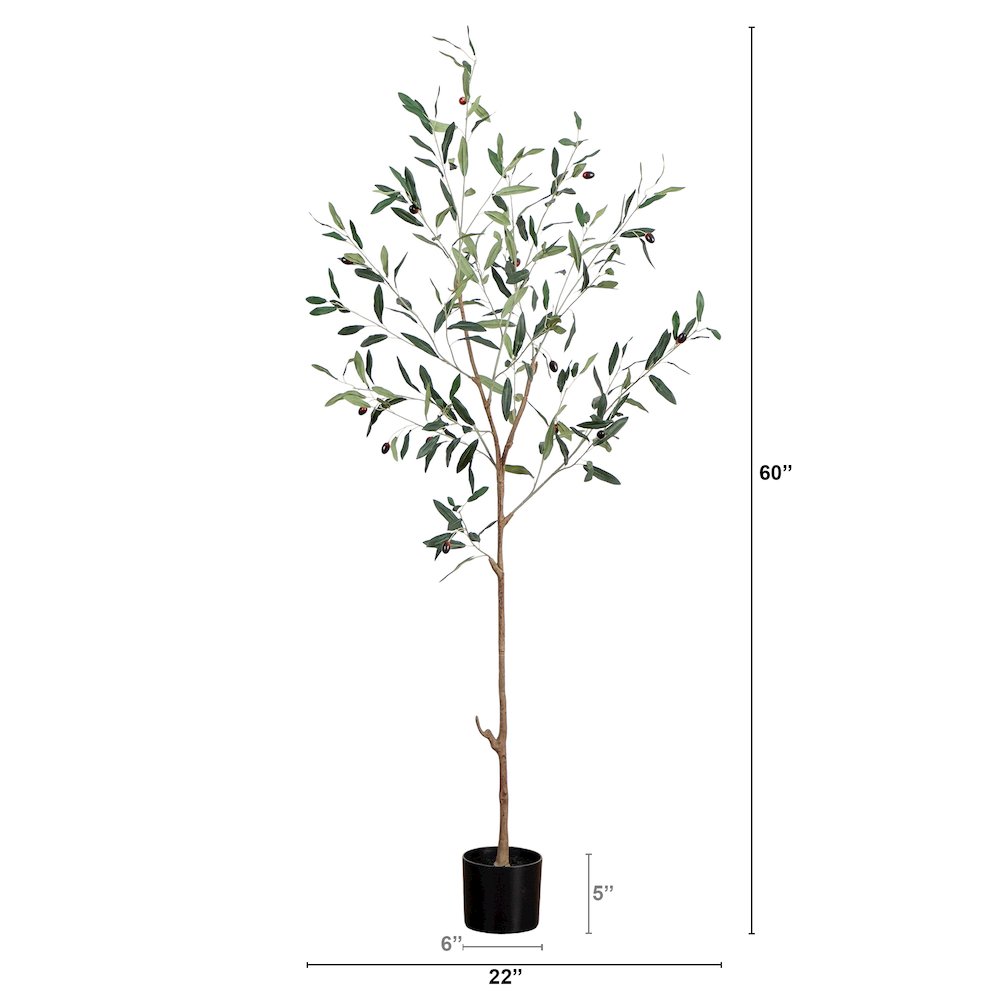 5ft. Artificial Slim Minimalist Olive Tree. Picture 2