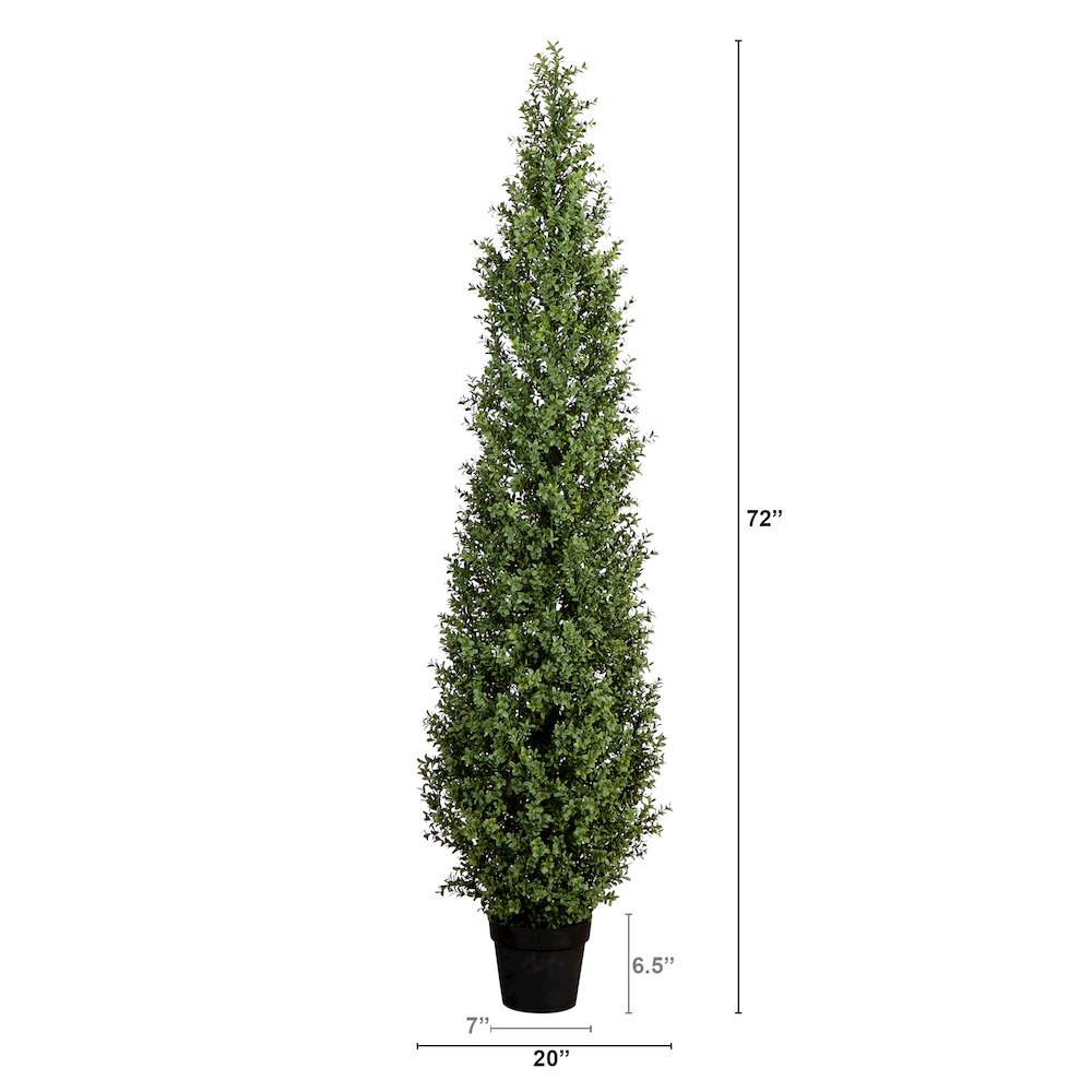 6ft. UV Resistant Artificial Boxwood Topiary Tree (Indoor/Outdoor). Picture 2