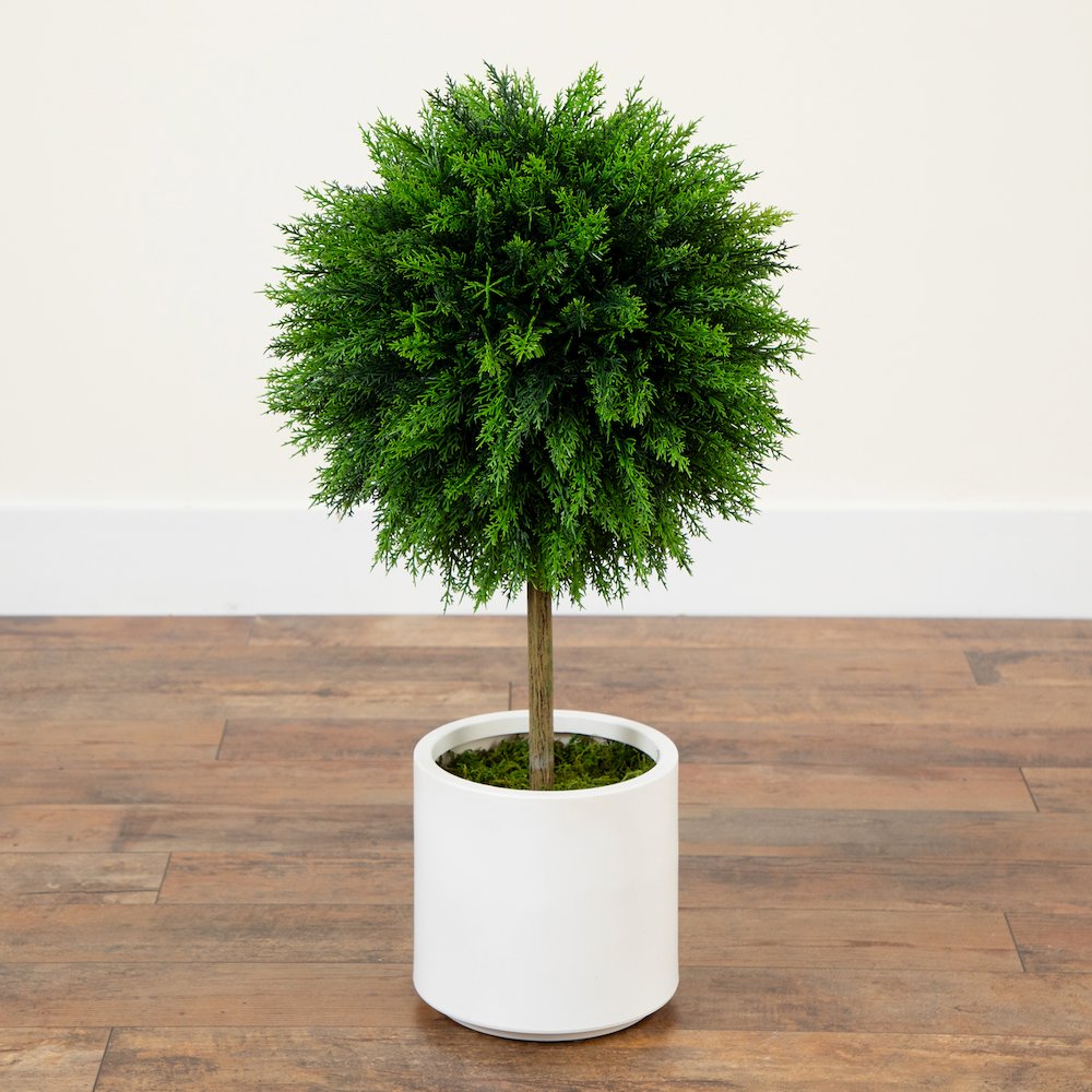 2.5ft. UV Resistant Artificial Cedar Ball Topiary Tree. Picture 6