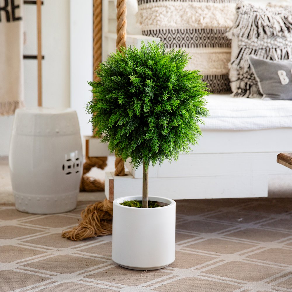2.5ft. UV Resistant Artificial Cedar Ball Topiary Tree. Picture 5