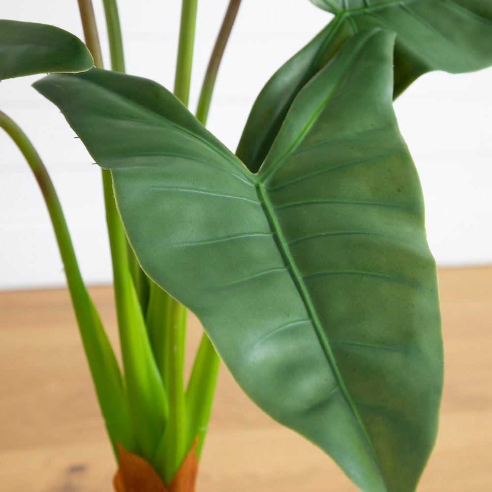 3.5ft. Artificial Arrowhead Philodendron in White Decorative Planter. Picture 3