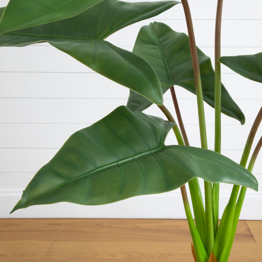 4.5ft. Artificial Arrowhead Philodendron in White Decorative Planter. Picture 3