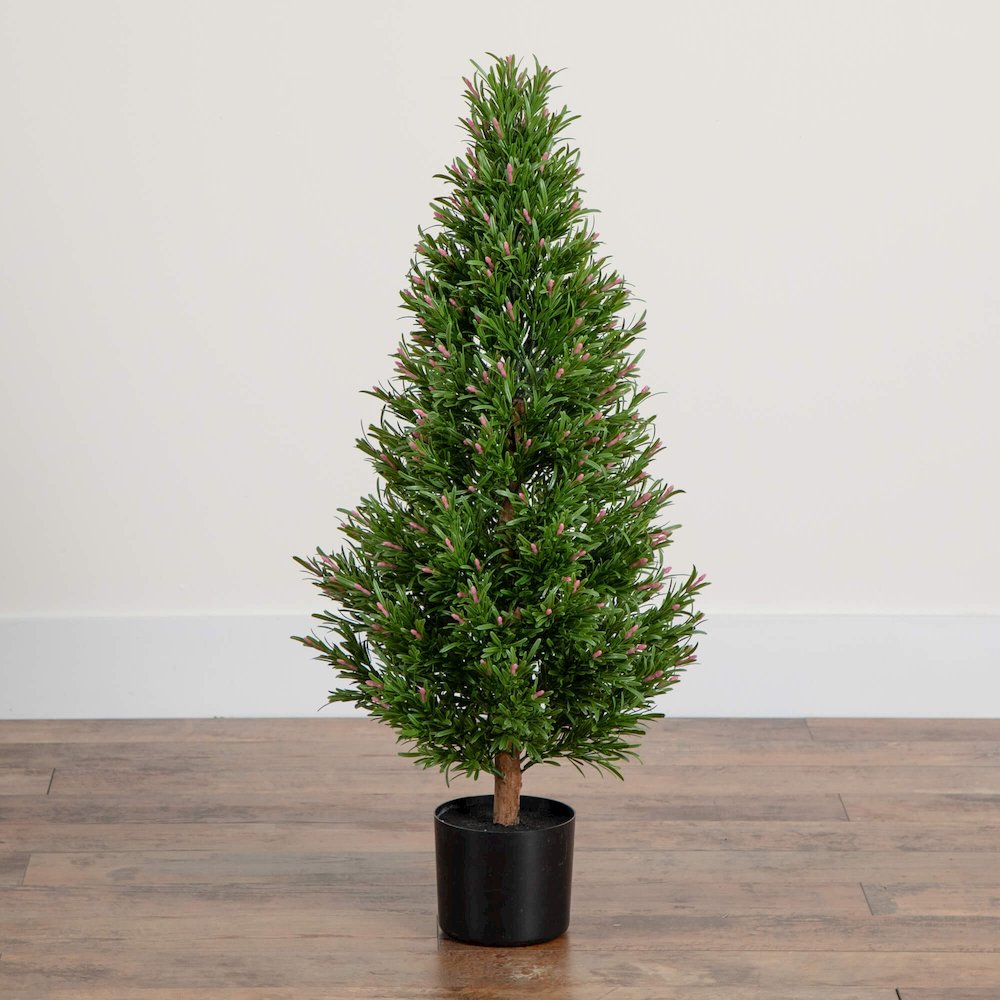 3ft. UV Resistant Artificial Rosemary Cone Topiary Tree (Indoor/Outdoor). Picture 3