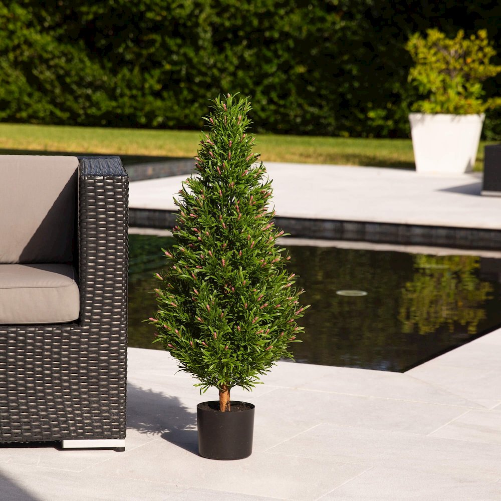 3ft. UV Resistant Artificial Rosemary Cone Topiary Tree (Indoor/Outdoor). Picture 7