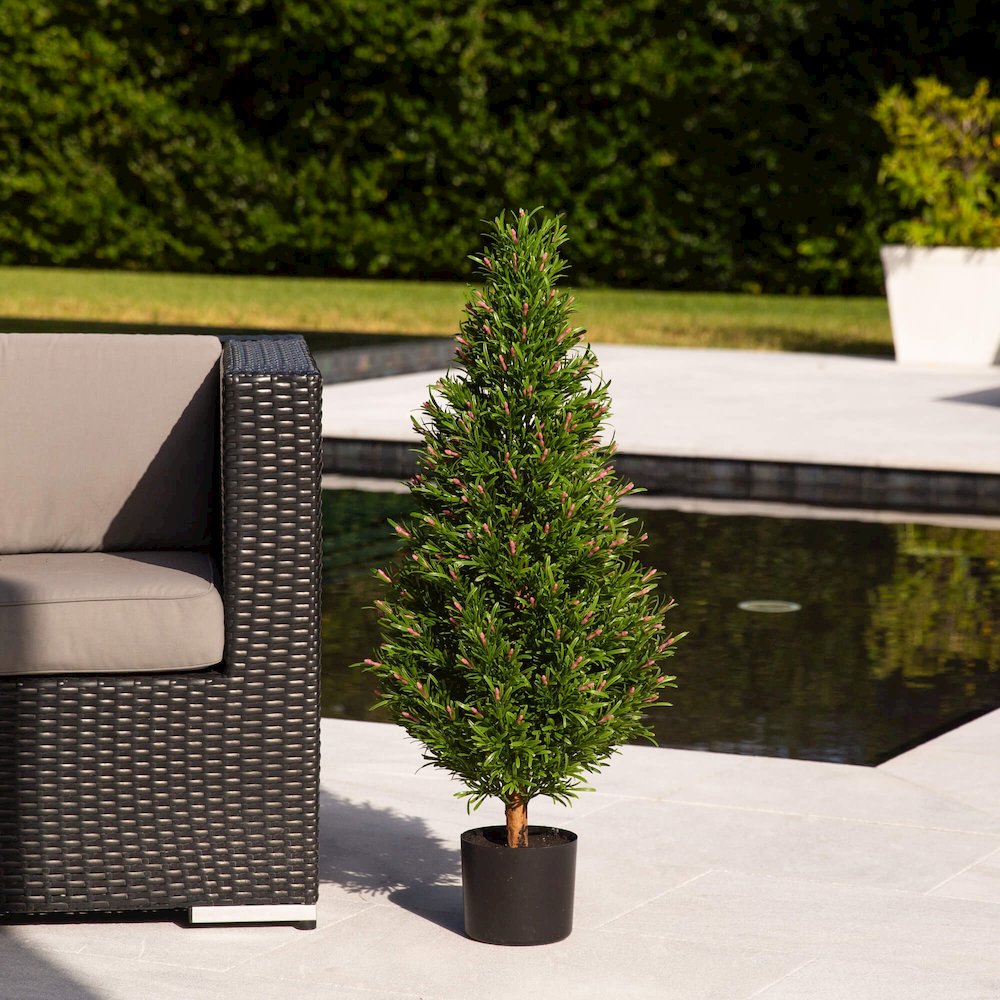 3ft. UV Resistant Artificial Rosemary Cone Topiary Tree (Indoor/Outdoor). Picture 4