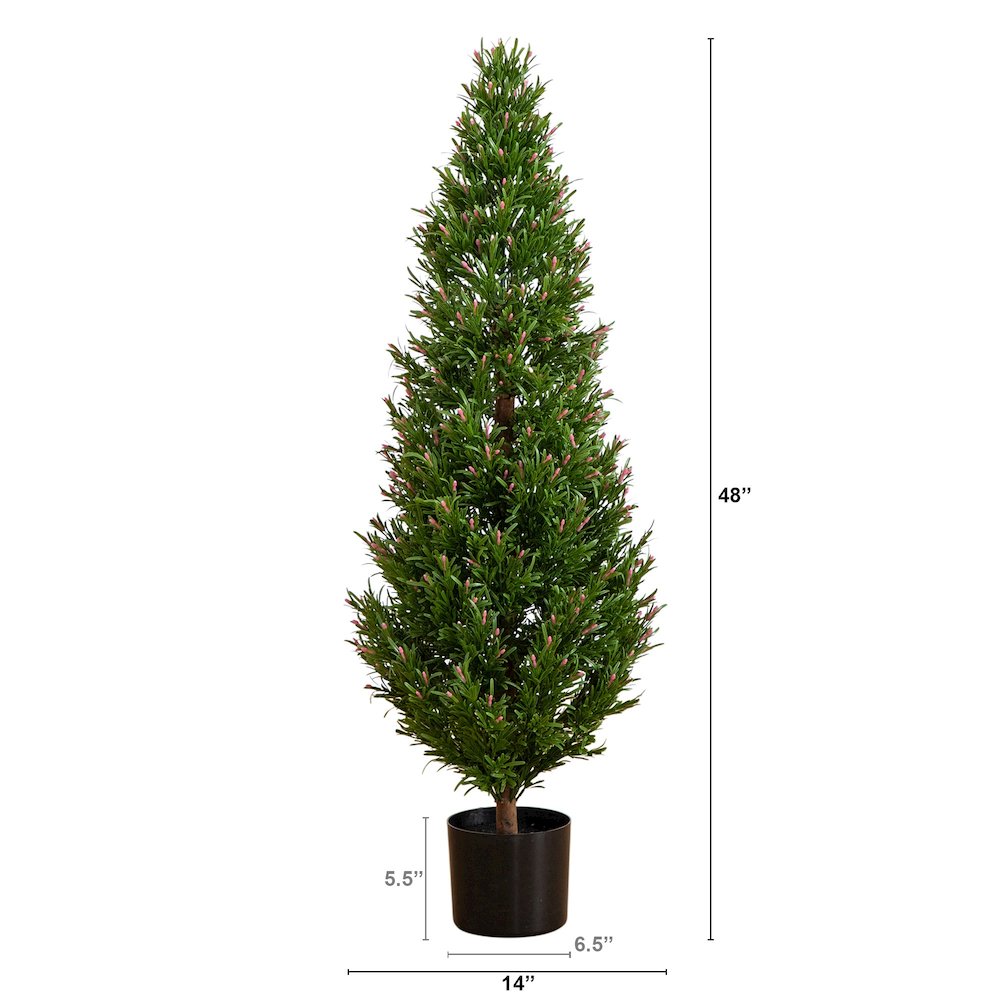 4ft. UV Resistant Artificial Rosemary Cone Topiary Tree (Indoor/Outdoor). Picture 1