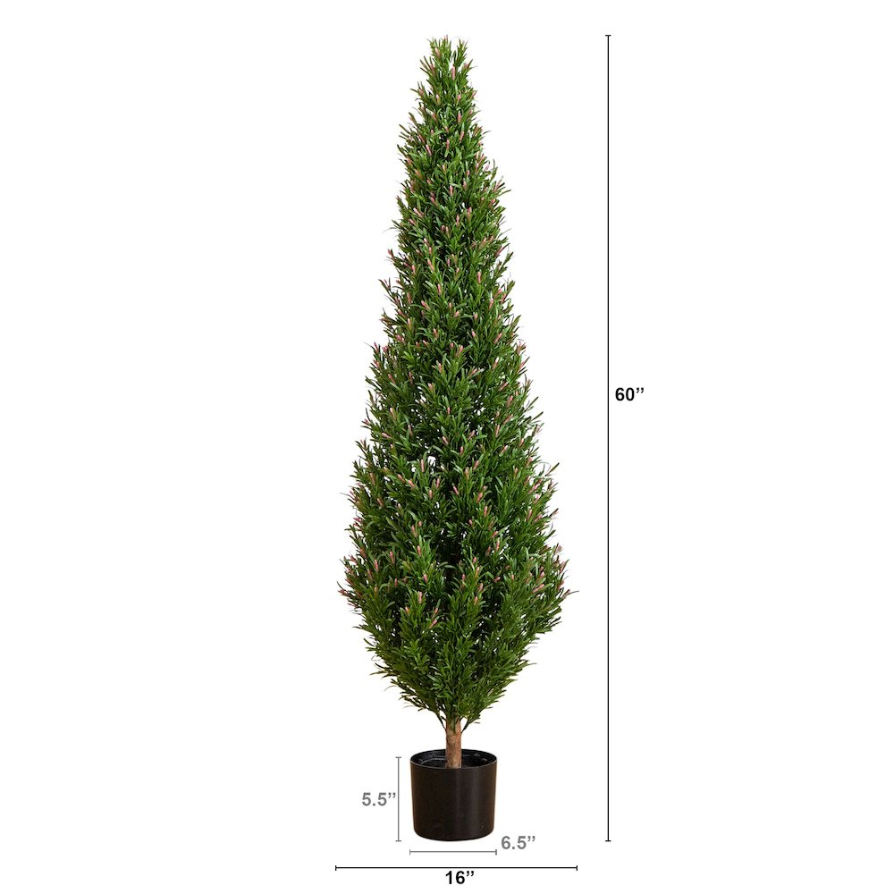 5ft. UV Resistant Artificial Rosemary Cone Topiary Tree (Indoor/Outdoor). Picture 1