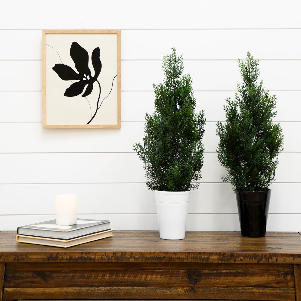 2ft. Artificial Cedar Pine Tree UV Resistant (Indoor/Outdoor) - Set of 2. Picture 3