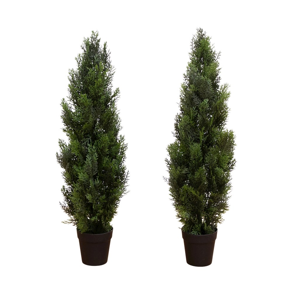3ft. Artificial Cedar Pine Tree UV Resistant (Indoor/Outdoor) - Set of 2. Picture 1
