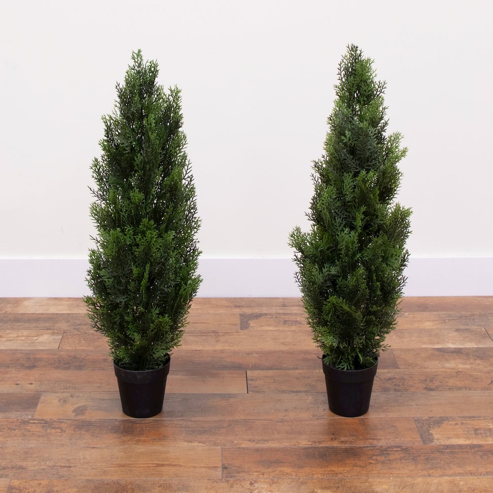 3ft. Artificial Cedar Pine Tree UV Resistant (Indoor/Outdoor) - Set of 2. Picture 5
