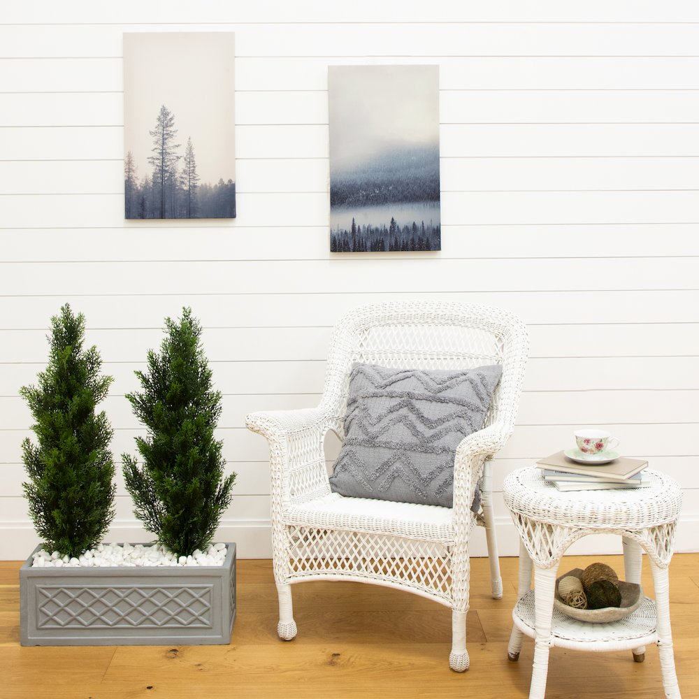 3ft. Artificial Cedar Pine Tree UV Resistant (Indoor/Outdoor) - Set of 2. Picture 4