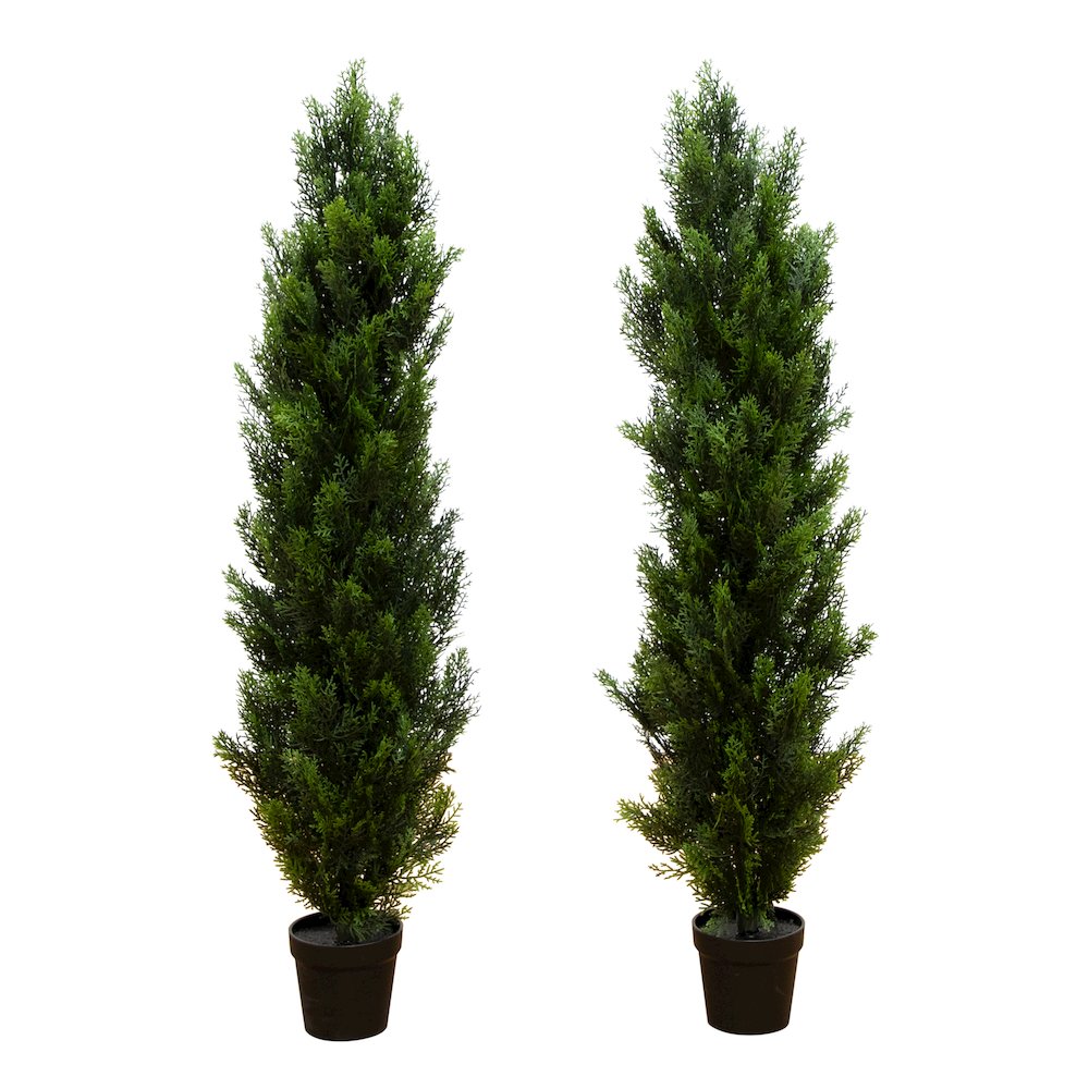 4ft. Artificial Topiary Cedar Tree UV Resistant (Indoor/Outdoor) - Set of 2. Picture 1
