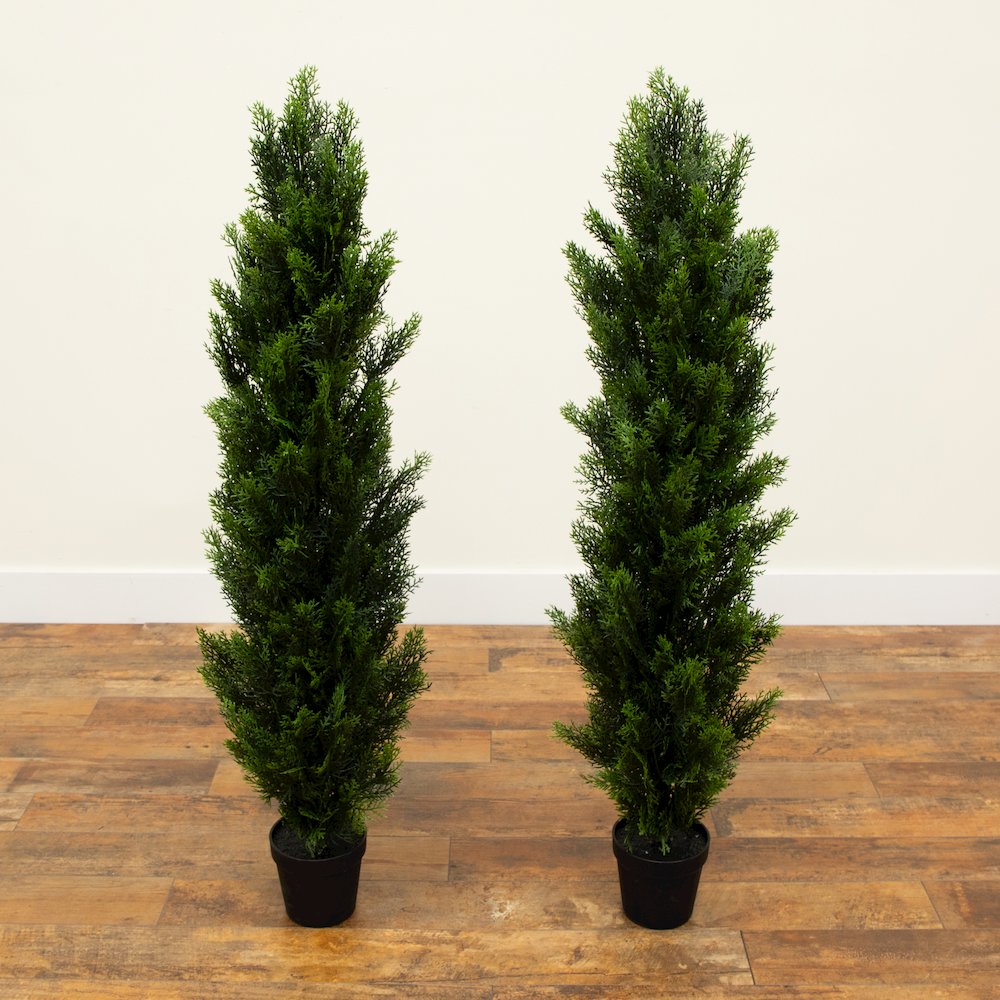 4ft. Artificial Topiary Cedar Tree UV Resistant (Indoor/Outdoor) - Set of 2. Picture 5