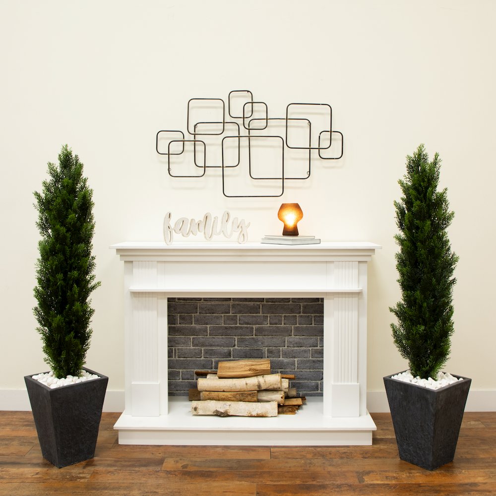 4ft. Artificial Topiary Cedar Tree UV Resistant (Indoor/Outdoor) - Set of 2. Picture 4