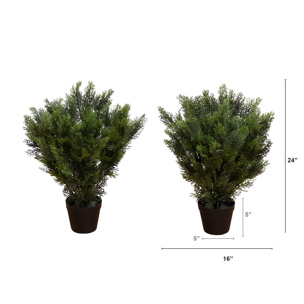 2ft. Artificial Cedar Tree UV Resistant (Indoor/Outdoor) - Set of 2. Picture 2
