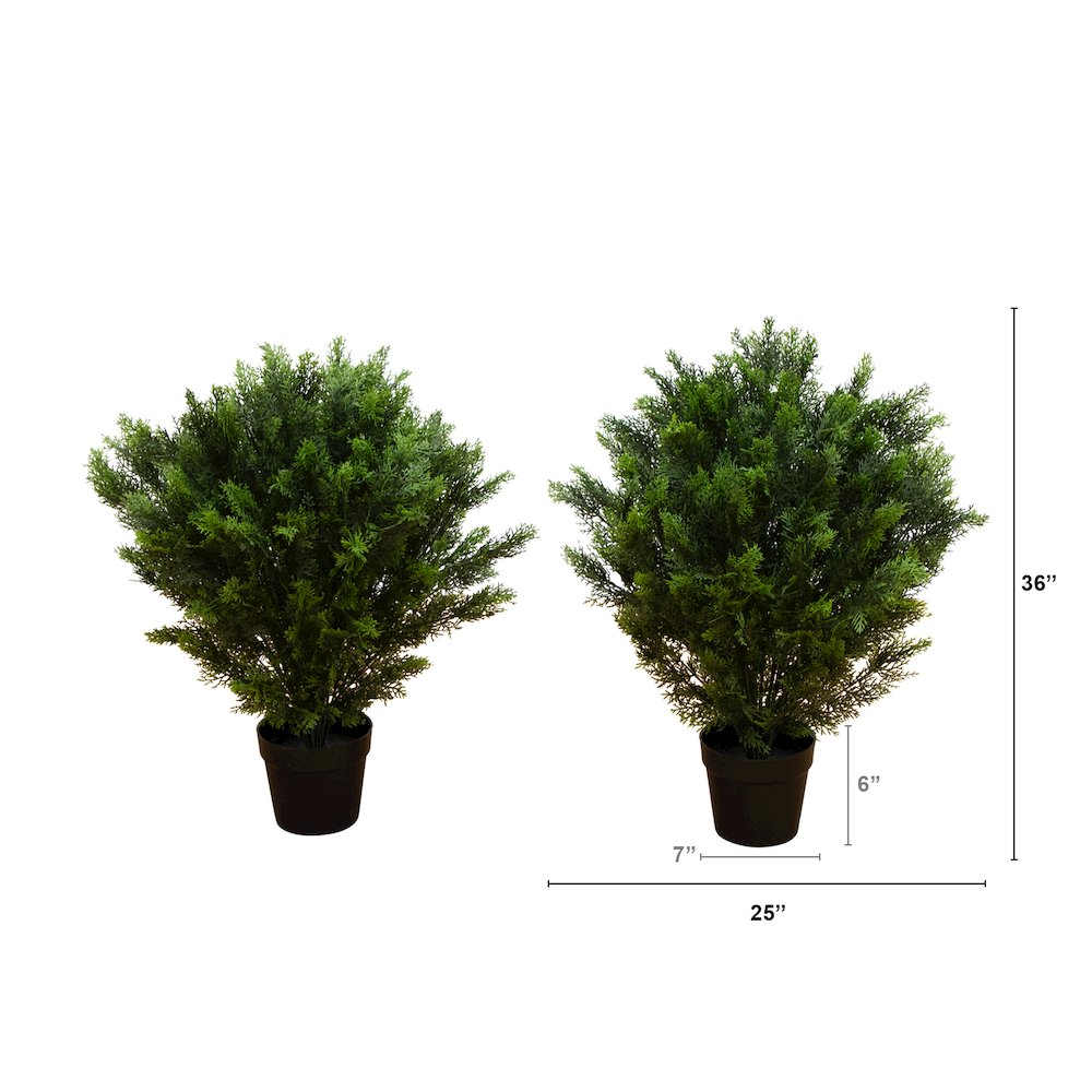 3ft. Artificial Cedar Tree UV Resistant (Indoor/Outdoor) - Set of 2. Picture 2