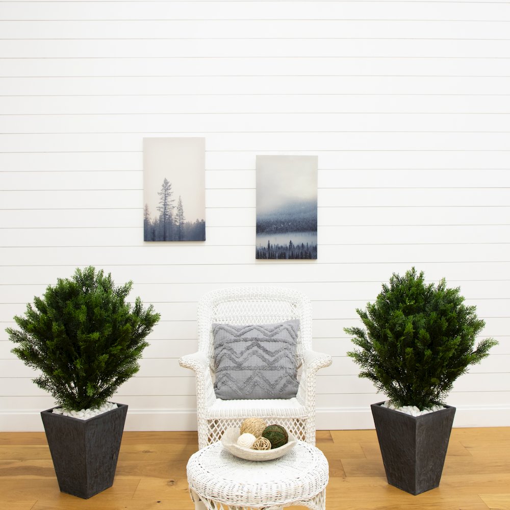 3ft. Artificial Cedar Tree UV Resistant (Indoor/Outdoor) - Set of 2. Picture 3
