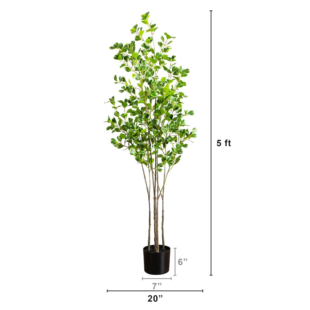 5ft. Artificial Heart Shaped Ficus Leaf Tree. Picture 1