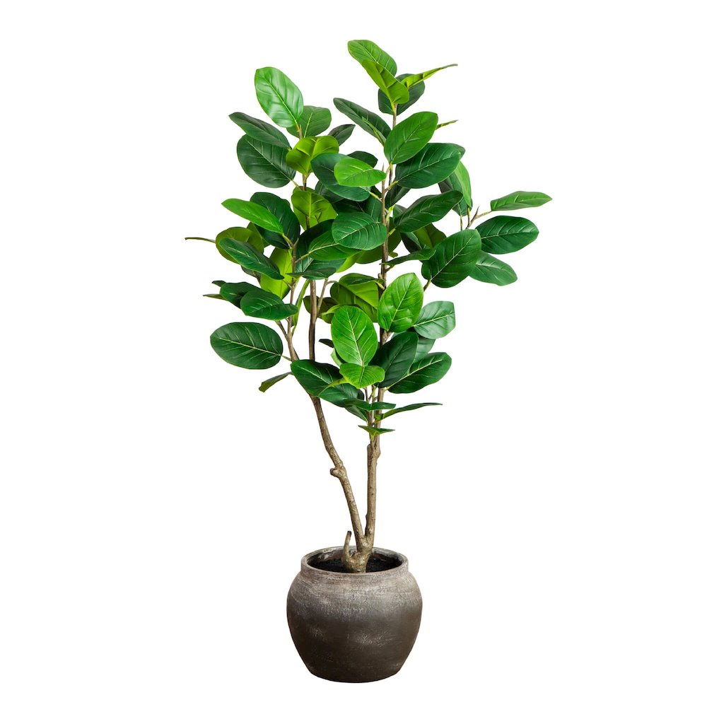 4ft. Artificial Audrey Ficus Tree in Rustic Decorative Planter. Picture 1