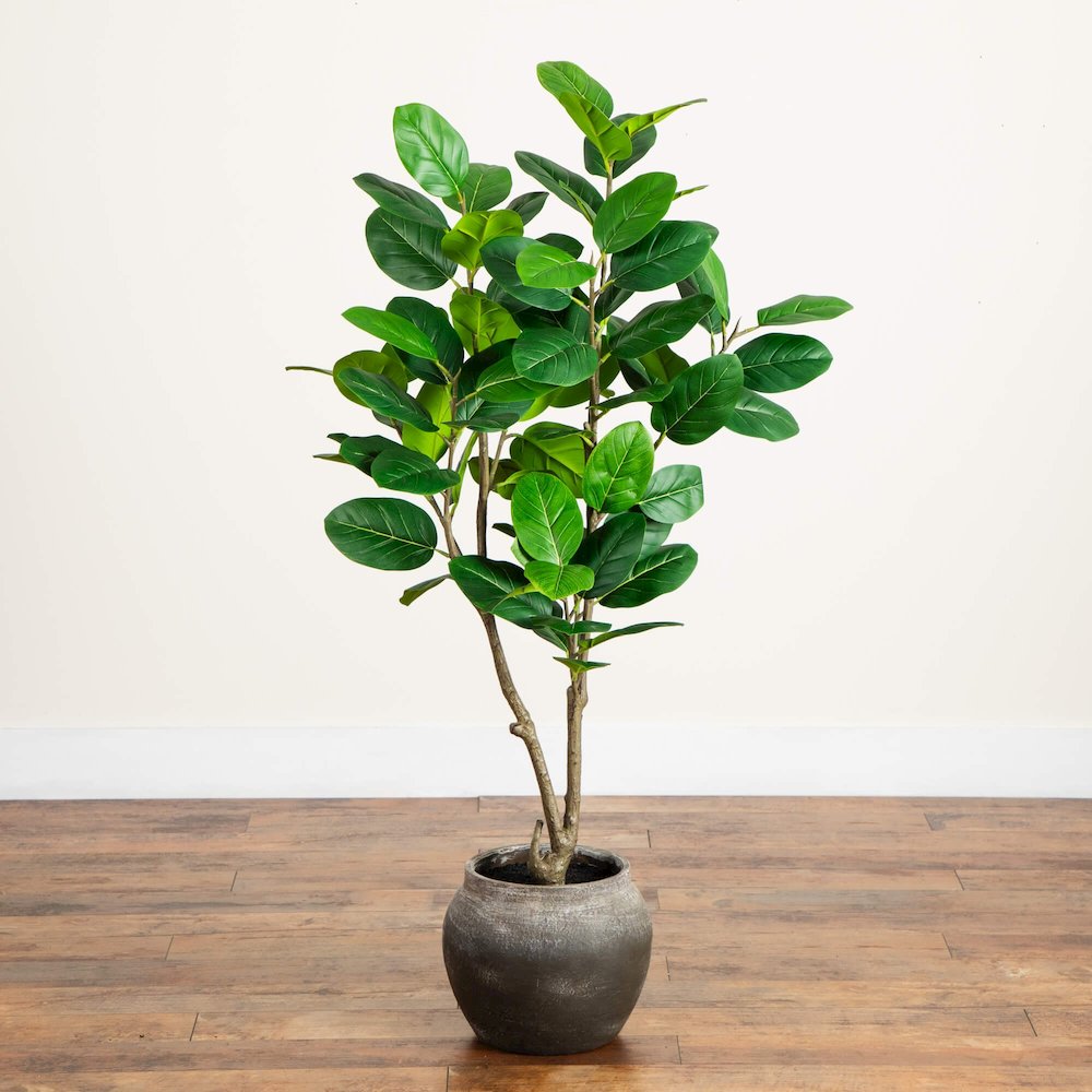 4ft. Artificial Audrey Ficus Tree in Rustic Decorative Planter. Picture 2
