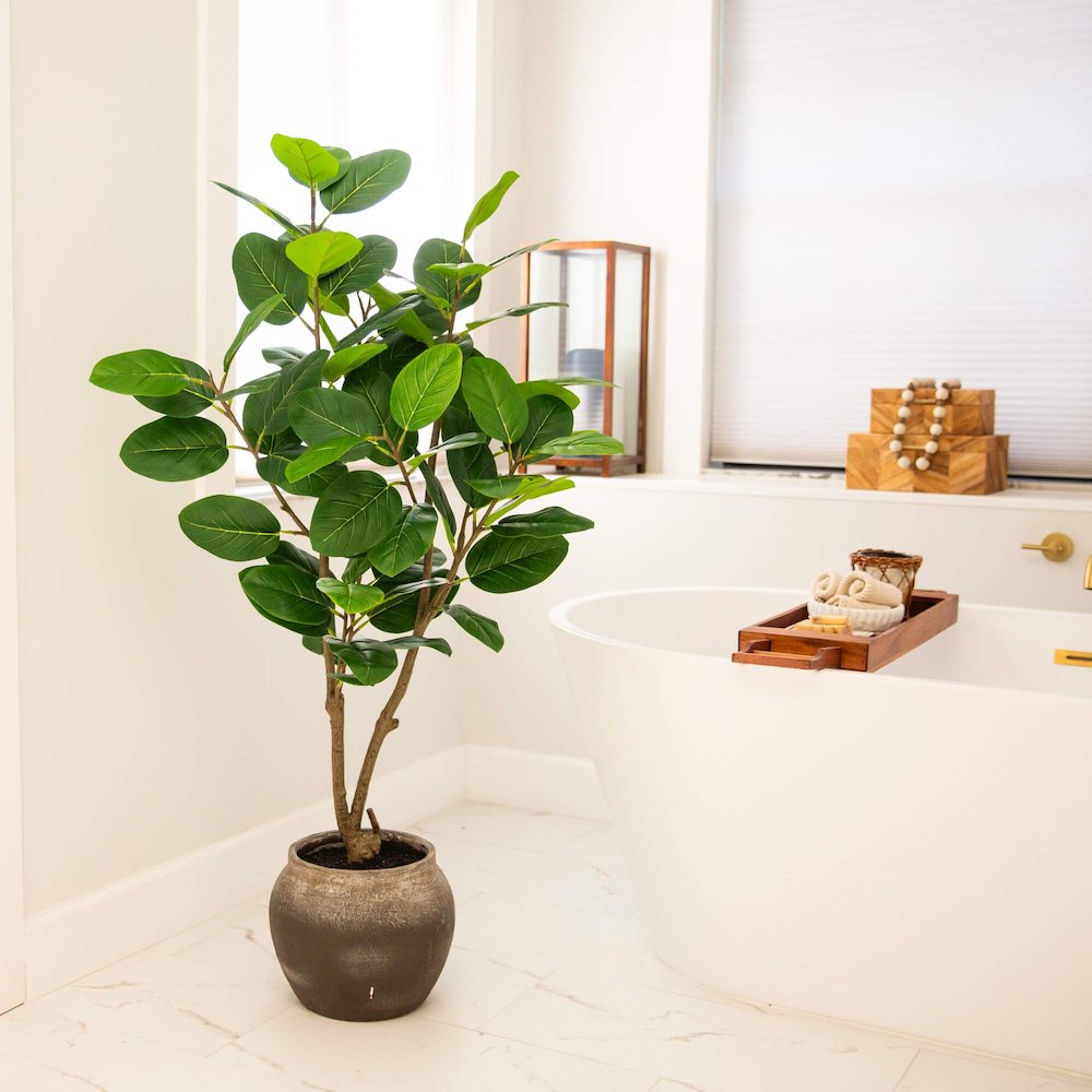 4ft. Artificial Audrey Ficus Tree in Rustic Decorative Planter. Picture 3