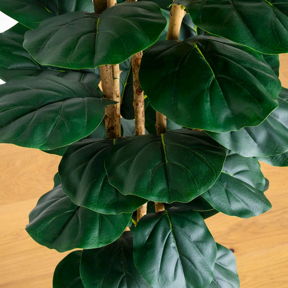 8ft. Artificial Fiddle Leaf Tree in Decorative White Planter. Picture 6