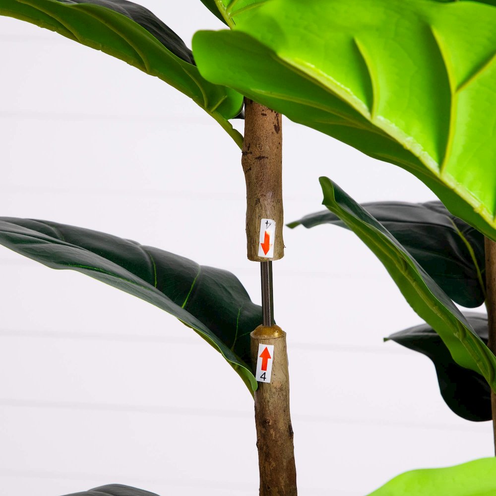 8ft. Artificial Fiddle Leaf Tree in Decorative White Planter. Picture 10